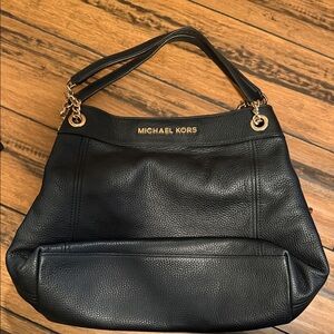 Michael Kors Black Pebbled Leather Shoulder Bag